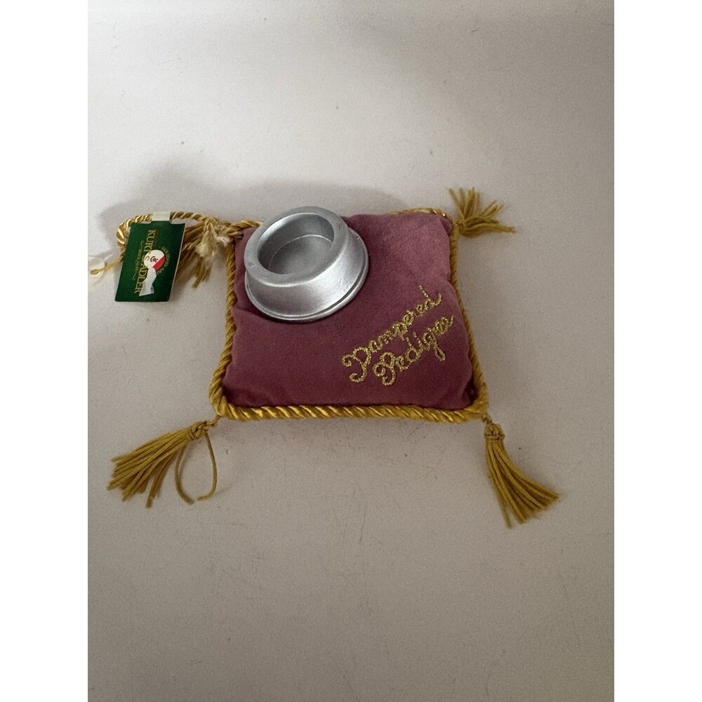 Kurt Adler Pampered Pedigree Ornament Pillow Base Only Bowl Can Be Engraved NWT